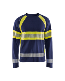 Blåkläder - T-shirt L/Æ Hi-vis 3510 marineblå/gul