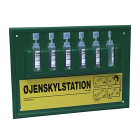 Optisafe - Øjenskylletavle m/6 flasker á 30 ml