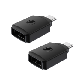 Scosche - USB-A t/USB-C adapter sort, á 2 stk