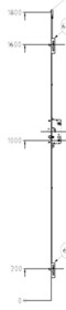 Assa Abloy - MPL Lås H underdel 25x1800mm H6 kolver D50 H:1000 C200-1600