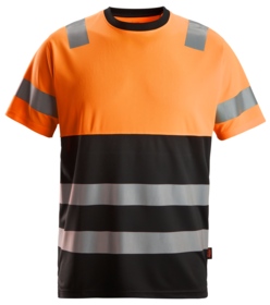 Snickers - T-shirt Hi-vis 2535 Sort/orange