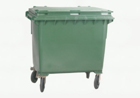  - Affaldsbeholder m/hjul grøn, 660 L