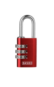 BASIXX - Hængelås kode aluminium 30mm rød