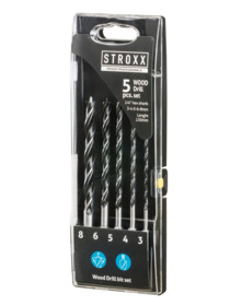 STROXX - Træborsæt 1/4"-fæstne 5 dele, 130 mm