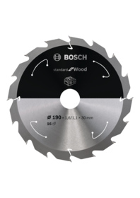 Bosch - Rundsavklinge ACCU STD 190X30mm Z16 Træ