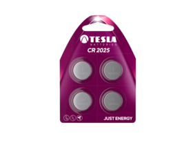 Tesla - Batteri, CR2025, 3V, pak á 4 stk