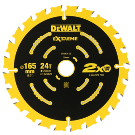 DeWALT - Rundsavklinge Ø165x1,65x20 mm, Z24
