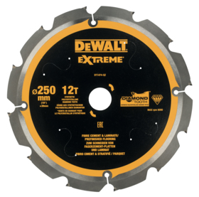 DeWALT - Rundsavklinge PCD Ø250x30 mm, Z12 fibercement