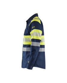Blåkläder - Arbejdsskjorte Hi-vis 3229 marineblå/gul