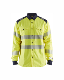 Blåkläder - Arbejdsskjorte Hi-vis 3239 gul/marineblå