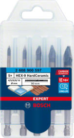 Bosch - Fliseborsæt Hard ceramic HEX 4,0-10,0mm, 5 dele