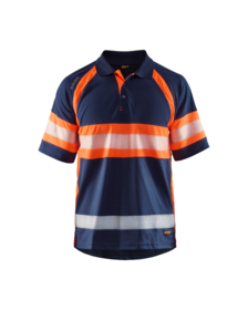 Blåkläder - Poloshirt Hi-vis 3338 marineblå/orange