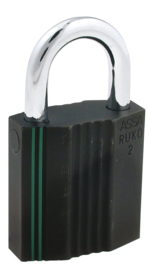 Assa Abloy - Hængelås RB2640 sort kl.2 Ø8mm bøjle