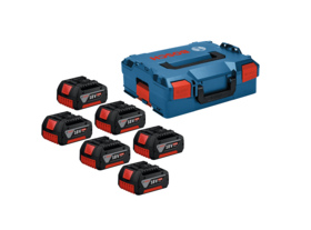 Bosch - Batterisæt 18 V, 6 X 4,0 Ah, L-BOXX