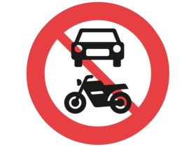  - Forbudstavle C22.1 Motorkøretøj forbudt