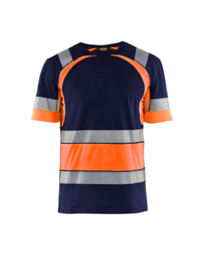 Blåkläder - T-shirt Hi-vis 3421 marineblå/orange
